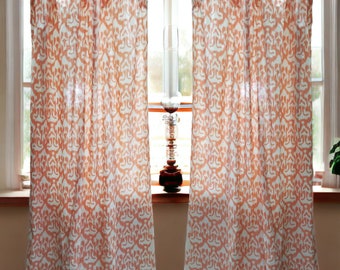 Boho Curtain, Ikat fabric, Cottage curtain,  Eclectic curtain, Semi sheer curtains, Customized Curtain