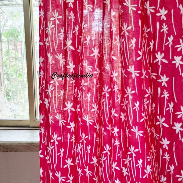 Timeless Retro Charm: Vibrant-Colored Cotton Curtain, Nostalgic Home Decor, Retro Curtain, Mid-Century Inspired, Handmade Vintage Inspired