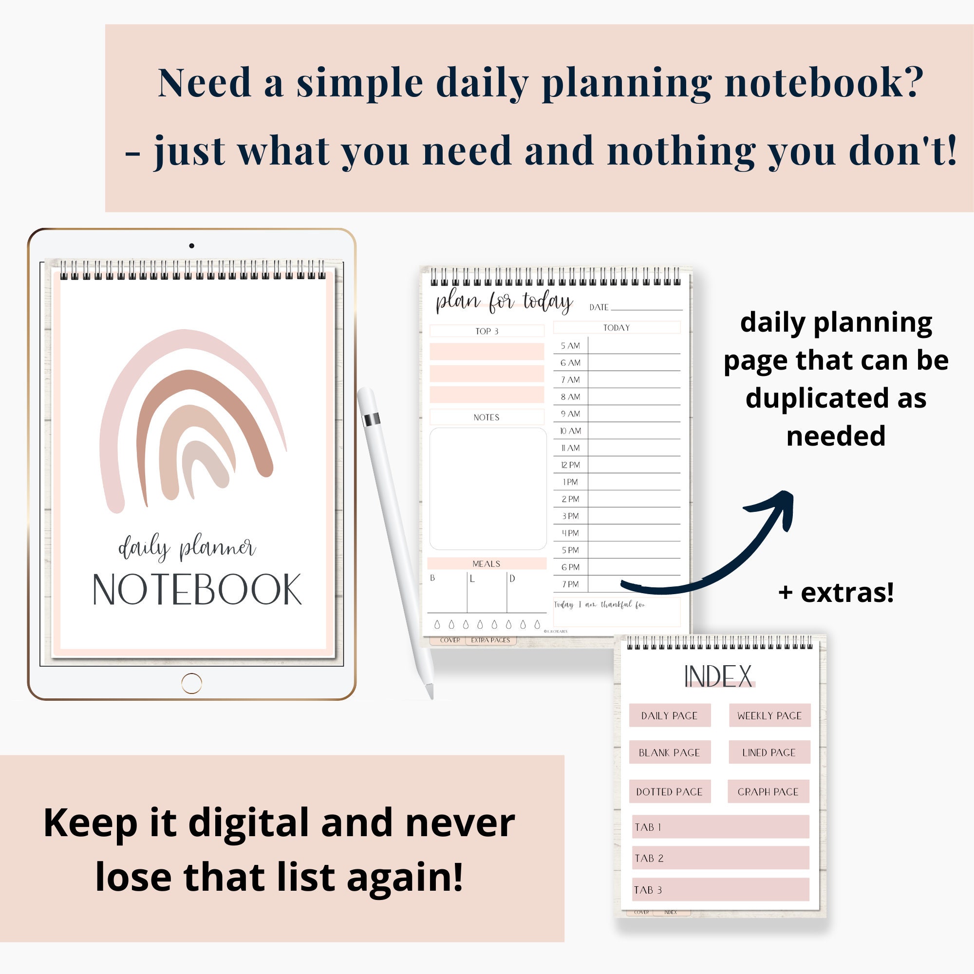 Digital Planner Notebook Daily and Weekly Planning Pages Etsy