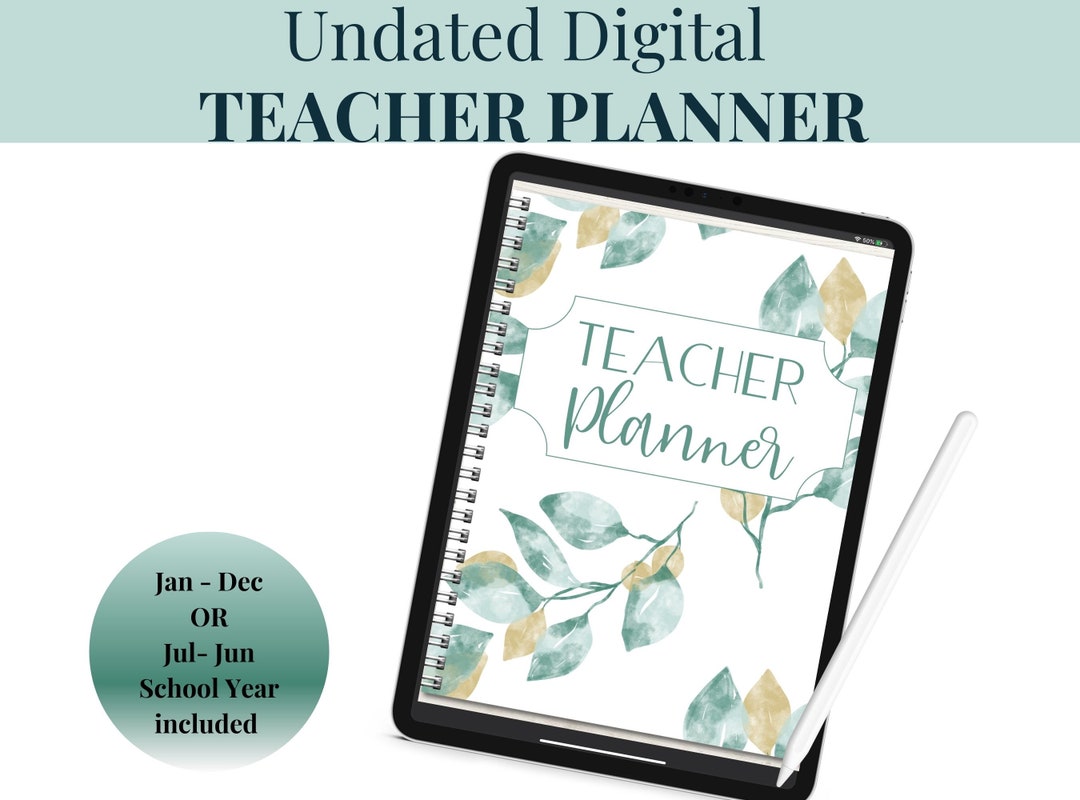 2023 Digital Teacher Planner Goodnotes Undated Digital Etsy