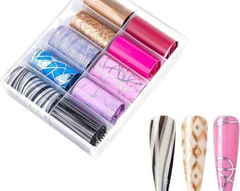 Nail Art Transfer Foil - Geo-Disco Mix