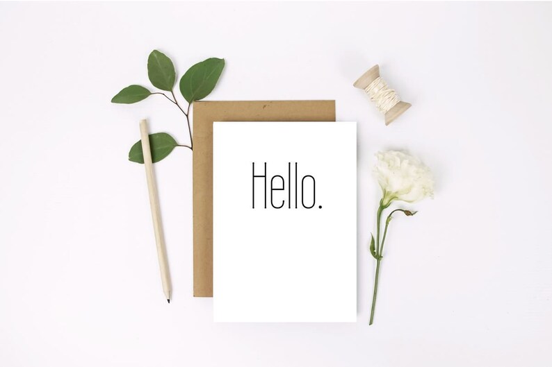 Hello Greeting Card Printable Instant Download Blank Card | Etsy
