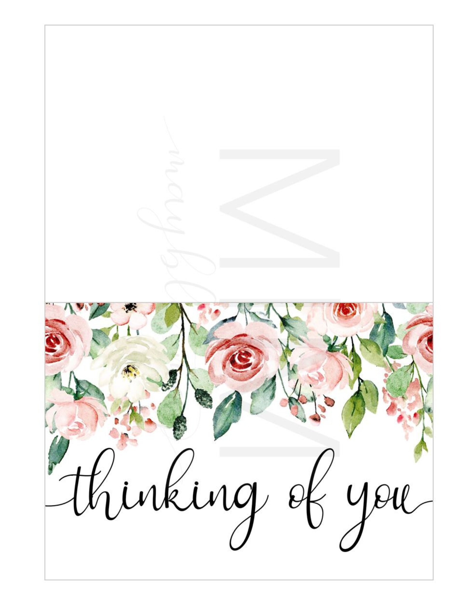 Thinking of You Greeting Card Printable Instant Download  Etsy