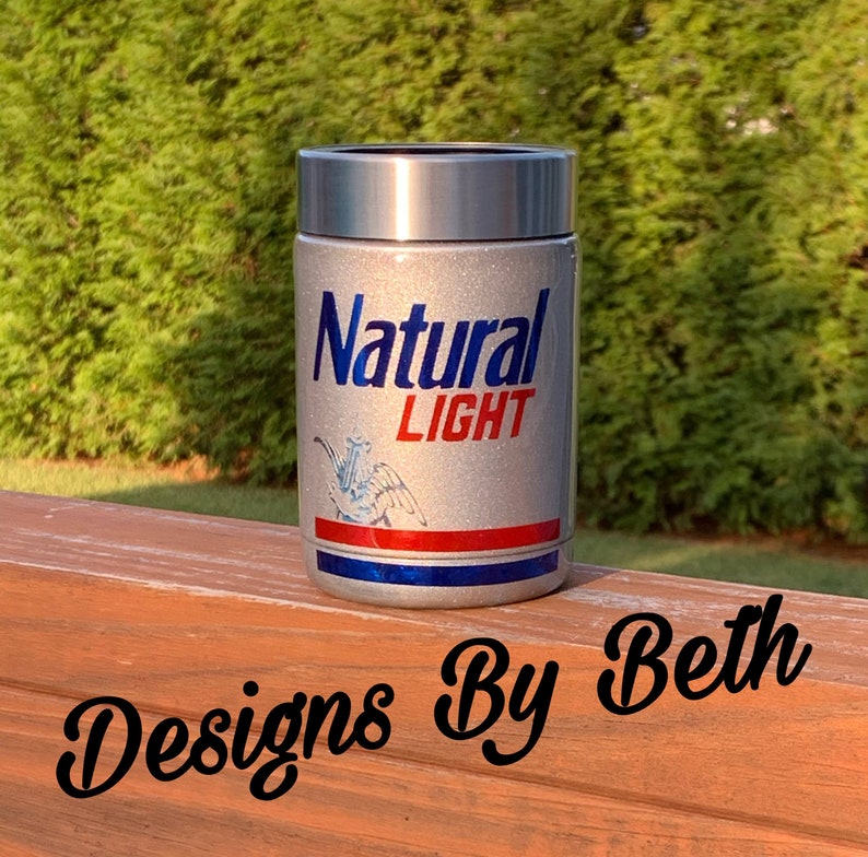 Natural Light stainless steel coozie/natural light/gifts for Etsy
