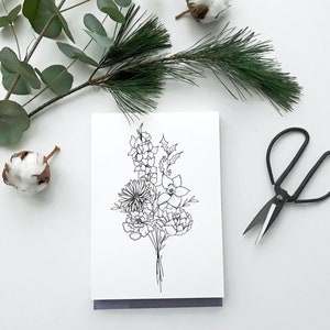 DIGITALER individueller Geburtsblumen-Tattoo-Blumenstrauß bis zu 8 Blumen Familiengeburtsmonat zum Ausdrucken Bild 5