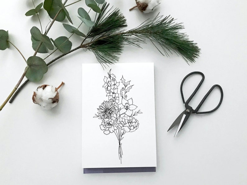 DIGITALER individueller Geburtsblumen-Tattoo-Blumenstrauß bis zu 8 Blumen Familiengeburtsmonat zum Ausdrucken Bild 5