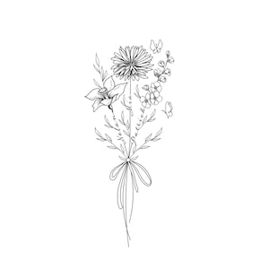 Buquê de flores para o mês de nascimento com 3 nomes | Buquê para mãe e filhos | Download digital