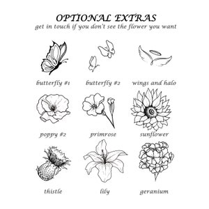 DIGITALER individueller Geburtsblumen-Tattoo-Blumenstrauß bis zu 8 Blumen Familiengeburtsmonat zum Ausdrucken Bild 9