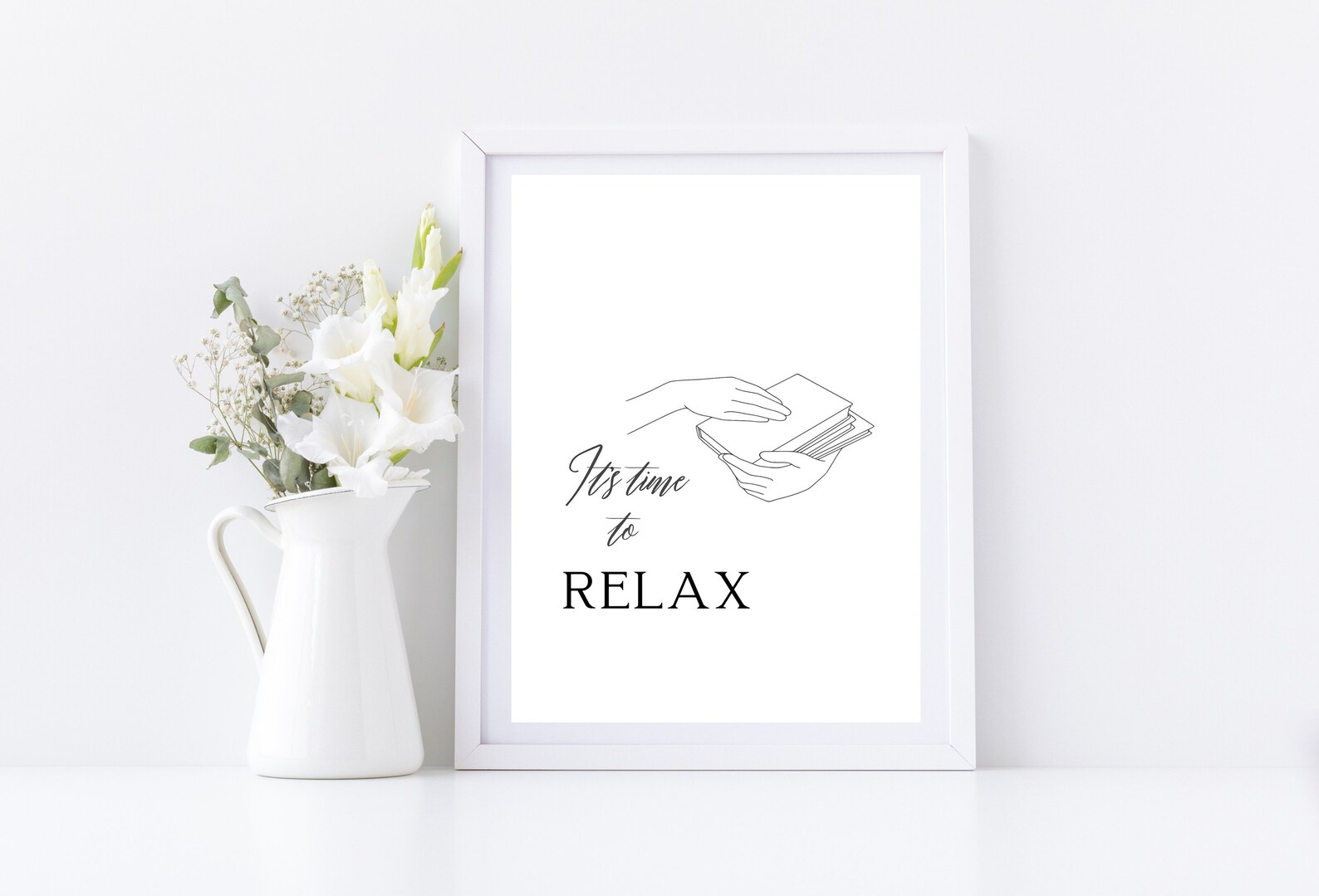 It's time to relax Wall Art Printable Living Room Decor Etsy