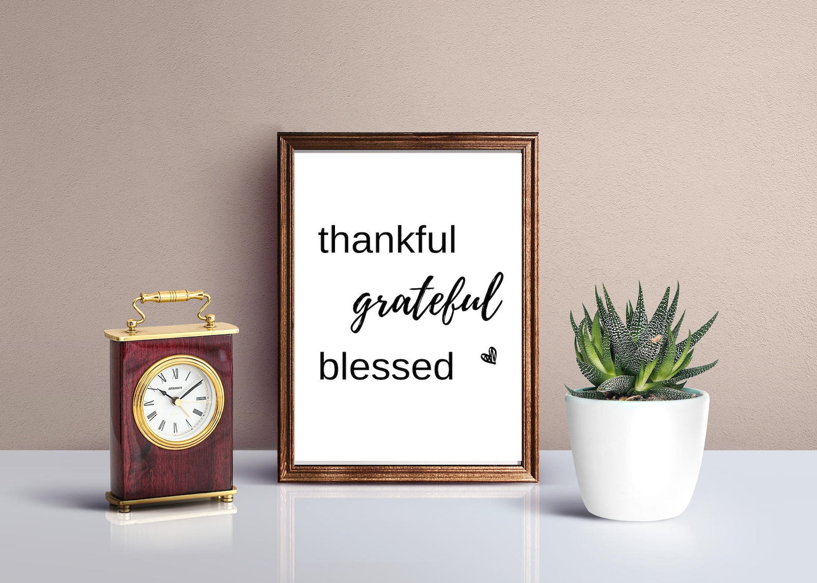 THANKFUL GRATEFUL BLESSED Wall Art Printable Inspirational Etsy