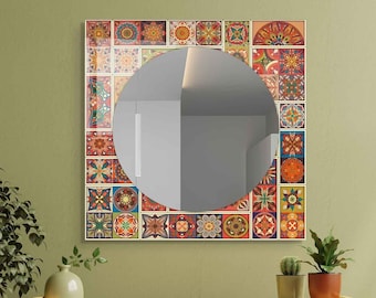 Spiegel Wanddekor auf Glas Wandkunst, Eingang Flur Spiegel für Badezimmer Eitelkeit, Wohnzimmer Spiegel, Luxus Wohnkultur, ästhetischer Spiegel
