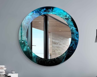 Entryway Hallway Mirror for Bathroom Vanity, Decorative Mirror on Tempered Glass, Living Room Mirror, Luxury Home Decor, Aesthetic Mirror