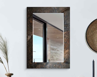 Entryway Hallway Mirror for Bathroom Vanity, Decorative Mirror on Tempered Glass, Living Room Mirror, Luxury Home Decor, Aesthetic Mirror