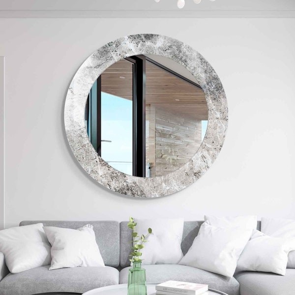 Entryway Hallway Mirror for Bathroom Vanity, Decorative Mirror on Tempered Glass, Living Room Mirror, Luxury Home Decor, Aesthetic Mirror