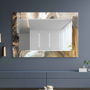 Entryway Hallway Mirror for Bathroom Vanity, Decorative Mirror on Tempered Glass, Living Room Mirror, Luxury Home Decor, Aesthetic Mirror