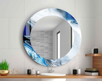 Entryway Hallway Mirror for Bathroom Vanity, Decorative Mirror on Tempered Glass, Living Room Mirror, Luxury Home Decor, Aesthetic Mirror