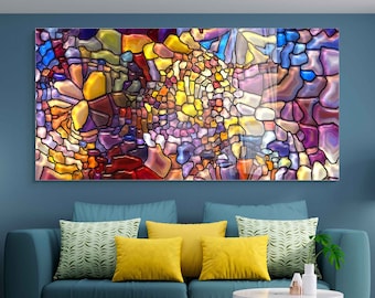Tempered Glass Wall Art, Glass Wall Decor, Home Decor, Living Room Wall Art, Decor For Bedroom, Extra Large Wall Art, Wall Hanging