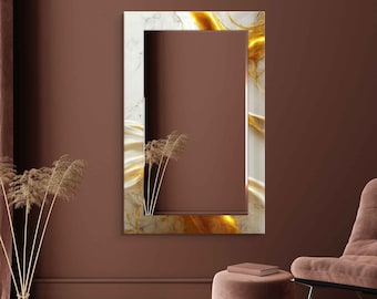 Entryway Hallway Mirror for Bathroom Vanity, Decorative Mirror on Tempered Glass, Living Room Mirror, Luxury Home Decor, Aesthetic Mirror