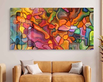 Tempered Glass Wall Art, Glass Wall Decor, Home Decor, Living Room Wall Art, Decor For Bedroom, Extra Large Wall Art, Wall Hanging