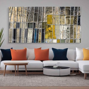 Arte della parete in vetro temperato, Decorazione della parete di vetro, Oggettistica per la casa, Arte della parete del soggiorno, Decorazione per la camera da letto, Arte della parete Extra Large, Attaccatura di parete
