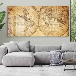 Tempered Glass Wall Art, World Map Glass Wall Decor, Home Decor, Living Room Wall Art, Decor For Bedroom, Extra Large Wall Art, Wall Hanging
