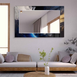 Entryway Hallway Mirror for Bathroom Vanity, Decorative Mirror on Tempered Glass, Living Room Mirror, Luxury Home Decor, Aesthetic Mirror