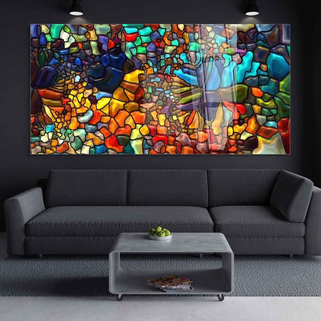 Tempered Glass Wall Art, Glass Wall Decor, Home Decor, Living Room Wall ...
