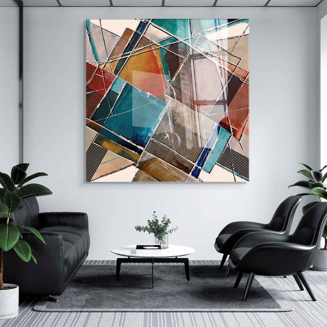 Tempered Glass Wall Art, Mosaic Glass Wall Decor, Home Decor, Living ...