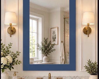 Espelho vertical azul 36x24”