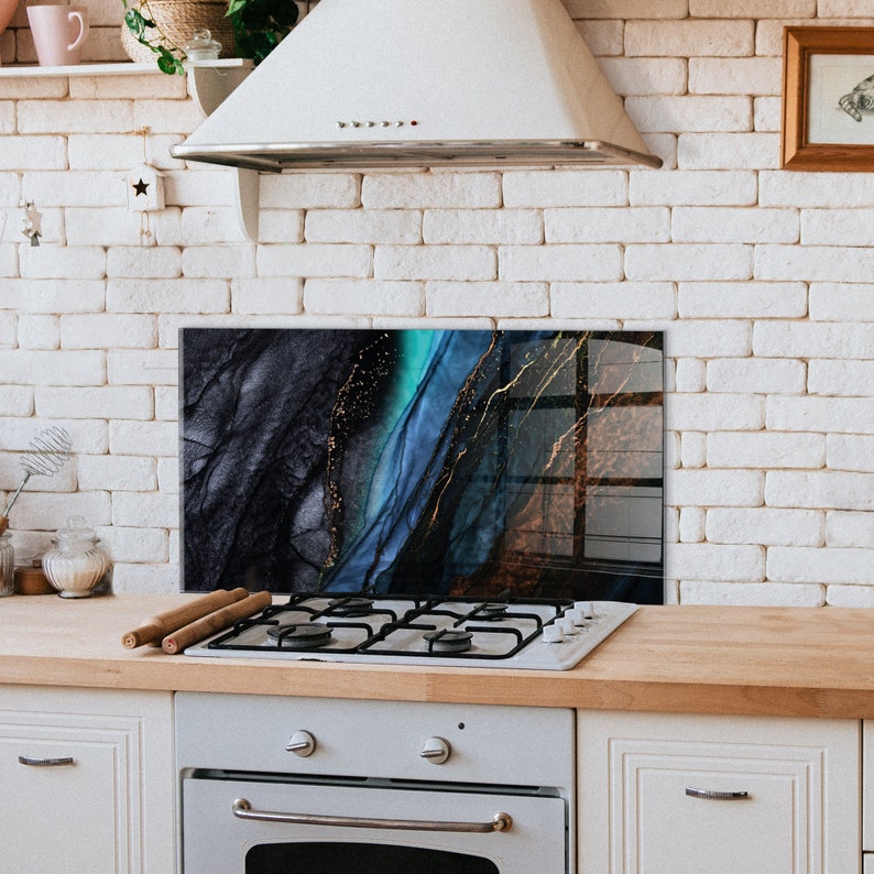 Tempered Glass Kitchen Backsplash - 33.5" X 20" Stove Splash Guard, Cutting Board & Wall Decor - View #8
