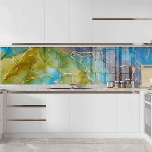 Dosseret en verre trempé, couverture arrière de cuisinière, dosseret de cuisine pour cuisinière, couverture supérieure de cuisinière, planche à découper et à nouilles, carrelage de décoration de cuisine