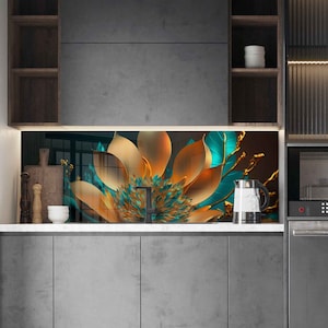 Dosseret de cuisine pour cuisinière, couverture arrière de cuisinière, crédence en verre, couverture supérieure de cuisinière, planche à découper et à nouilles, décor de cuisine, carrelage de dosseret