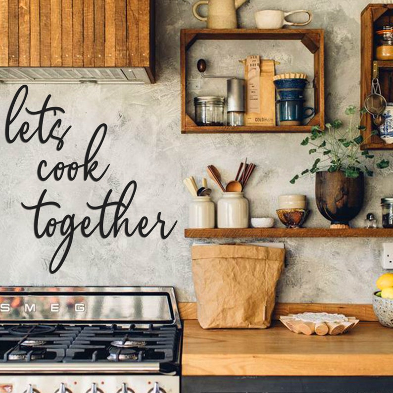 Let's Cook Together Wood Wall Art Wall Decor Wall Etsy