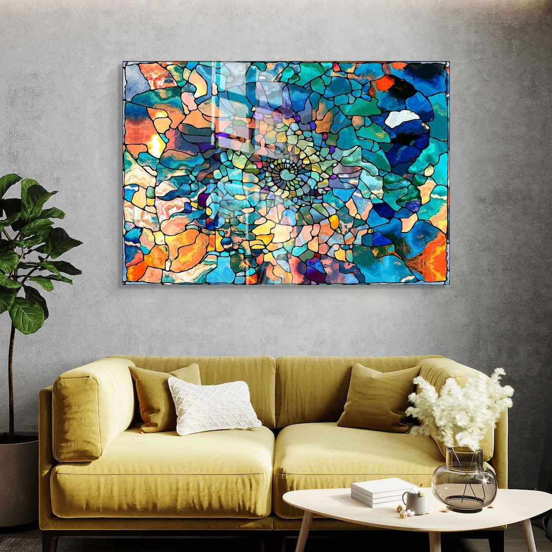 Stained Tempered Glass Wall Art, Glass Painting Art, Kitchen Wall Decor ...