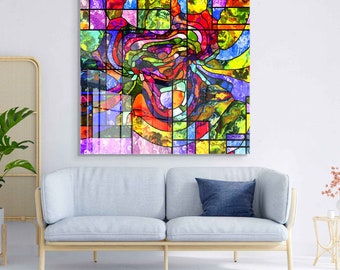 Mosaic Wall Art, Durable Glass Panel, Glass Printing Decor, Large Wall Art  Decor, Tempered Glass Art, Glass Wall Decor, Glass Wall Art 