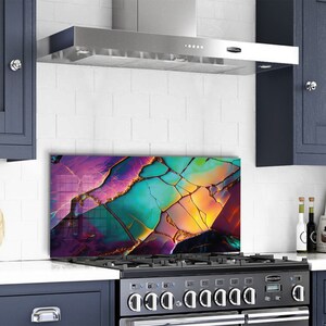 Tempered Glass Kitchen Backsplash - 33.5" X 20" Stove Splash Guard, Cutting Board & Wall Decor - View #11
