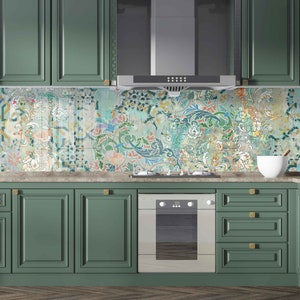 Dosseret de cuisine pour cuisinière, paroi arrière de cuisinière, crédence en verre, couvercle de dessus de cuisinière, planche à découper et à nouilles, décoration de cuisine, dosseret de carreau
