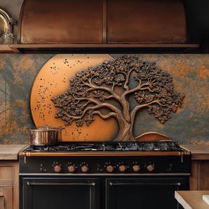 Dosseret en verre trempé, Couvercle supérieur de l'arrière de la cuisinière, Garde-boue pour évier de cuisine, Couvercle d'évier de cuisine, Crédence en verre pin aspect cuivre