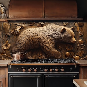 Dosseret en verre trempé Bear, Couvercle supérieur de l'arrière de la cuisinière, Garde-boue pour évier de cuisine, Couvercle d'évier de cuisine, Crédence en verre cuivré, Planche à découper