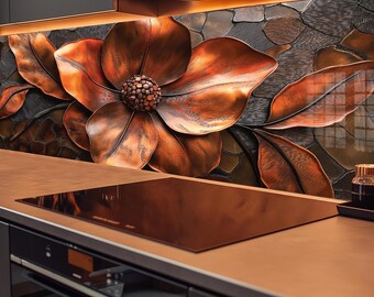 Crédence Cuisine Verre 125x50 Cm - Décor Art Pierres Bougies Fleurs, Style Moderne, Marque Tulup