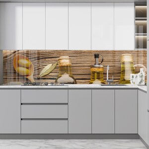 Dosseret en verre trempé, couverture arrière de cuisinière, dosseret de cuisine pour cuisinière, couverture supérieure de cuisinière, planche à découper et à nouilles, carrelage de décoration de cuisine