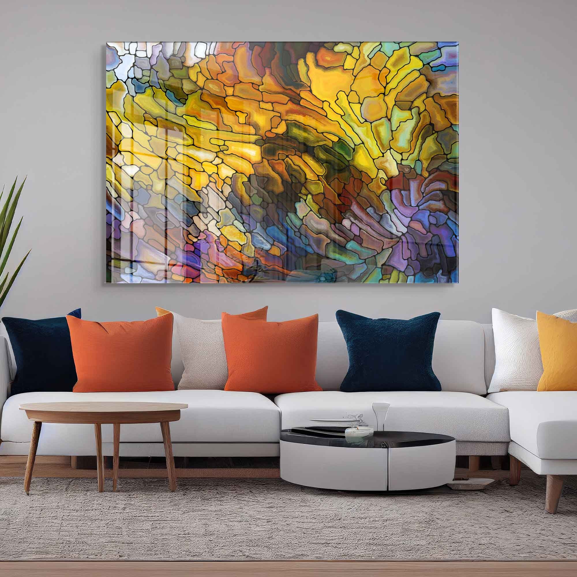 Tempered Glass Wall Art, Glass Wall Decor, Home Decor, Living Room Wall ...