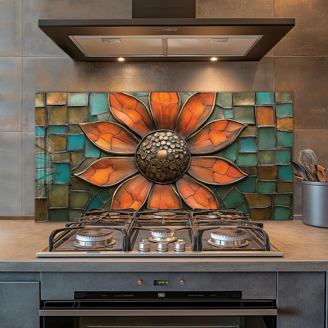 Back Splash Stick On Tiles For Kitchen DAIFURONG Tempered Glass