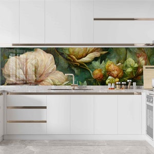 Couverture supérieure de cuisinière, dosseret de cuisine pour cuisinière, couverture arrière de cuisinière, crédence en verre, planche à découper et à nouilles, décor de cuisine, tuile de dosseret