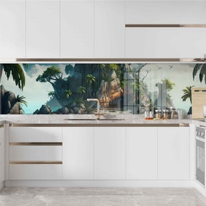 Dosseret en verre trempé, couverture arrière de cuisinière, dosseret de cuisine pour cuisinière, couverture supérieure de cuisinière, planche à découper et à nouilles, carrelage de décoration de cuisine