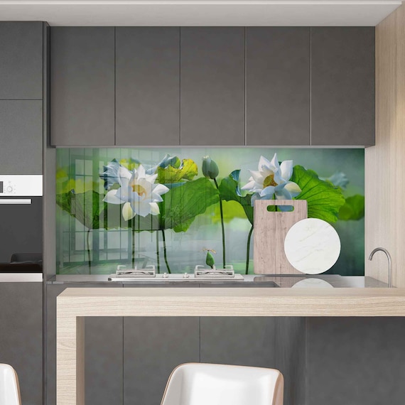 Greensen Paraspruzzi Pieghevole Per Fornelli A Gas – Schermo Antispruzzo Con Motivo Floreale, 39 X 84 Cm, Antiaderente