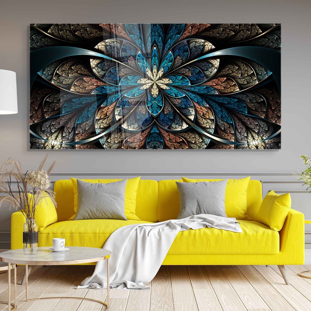 Tempered Glass Wall Art, Abstract Glass Wall Decor, Home Decor, Living ...
