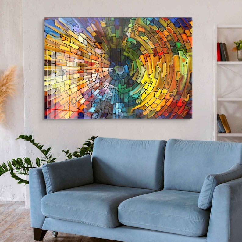 Tempered Glass Wall Art, Glass Wall Decor, Home Decor, Living Room Wall ...
