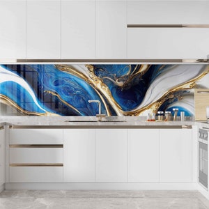 Dosseret de cuisine pour cuisinière, couverture arrière de cuisinière, crédence en verre, couverture supérieure de cuisinière, planche à découper et à nouilles, décor de cuisine, carrelage de dosseret