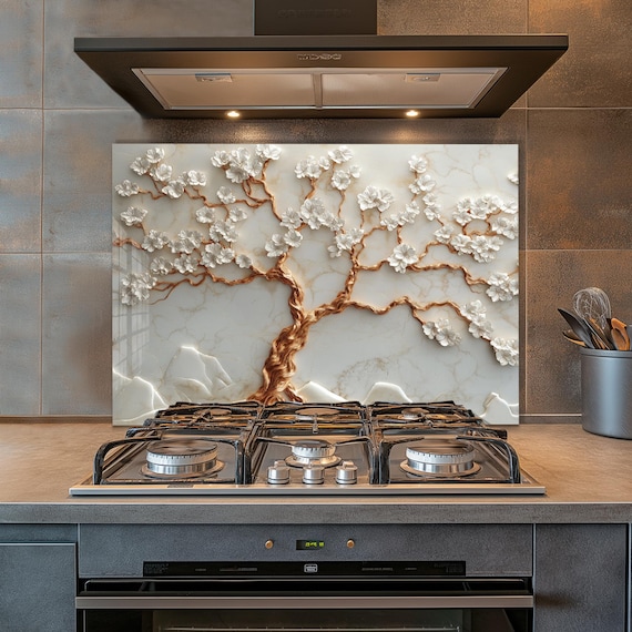 DarHaus Keukenachterwand, spatbescherming van gehard glas, 65 x 60 cm